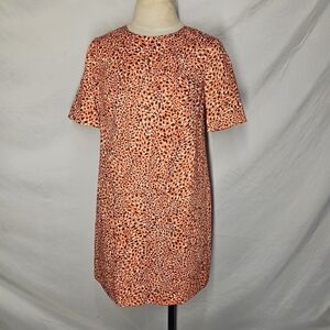 PIOL Spotted Print Dress NWT Orange White Brown Medium No Size Tag